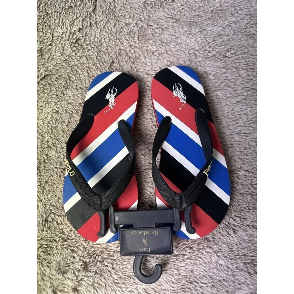 Polo Ralph Lauren Kids Flip Flops Black Size 1 Sandal